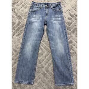 Men's ROCK REPUBLIC RELAXED STRAIGHT Denim Jeans 32x32 Whiskered Thick Stitch